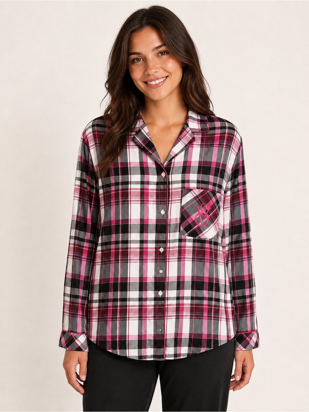 Victoria’s Secret Plaid Flannel Pajama Top Medium NWT